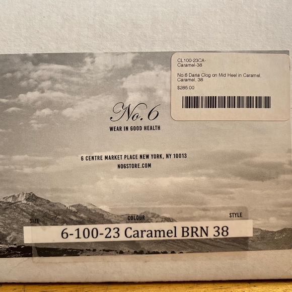 No. 6 Daria Clog mid heel in Caramel, size 38 - Picture 7 of 7